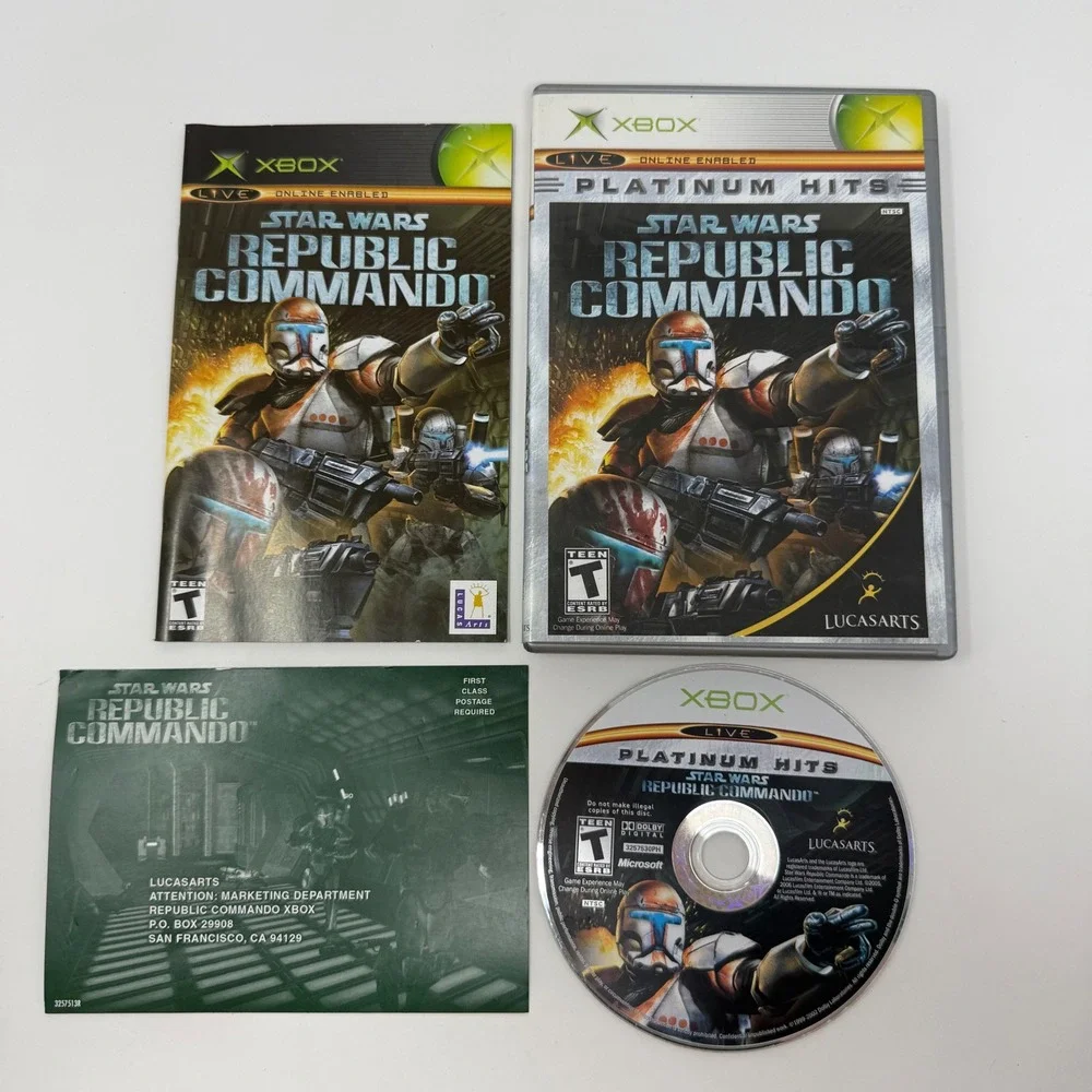 Star Wars Republic Commando Xbox Platinum Hits CIB Complete with Manual 2005